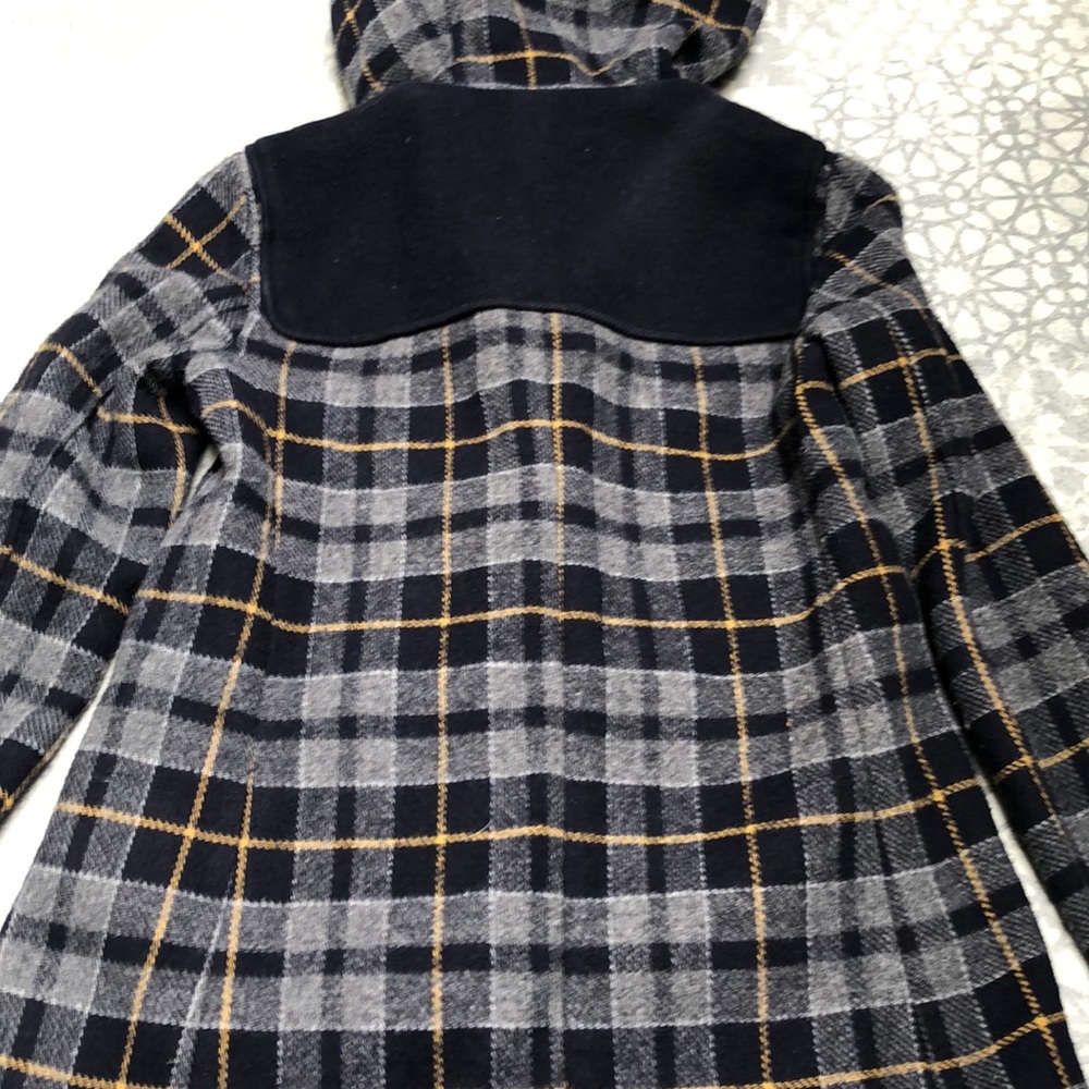 Forever New Womens Coat Jacket Wool Blend Check Grey Black Yellow Hooded… - Picture 8 of 15